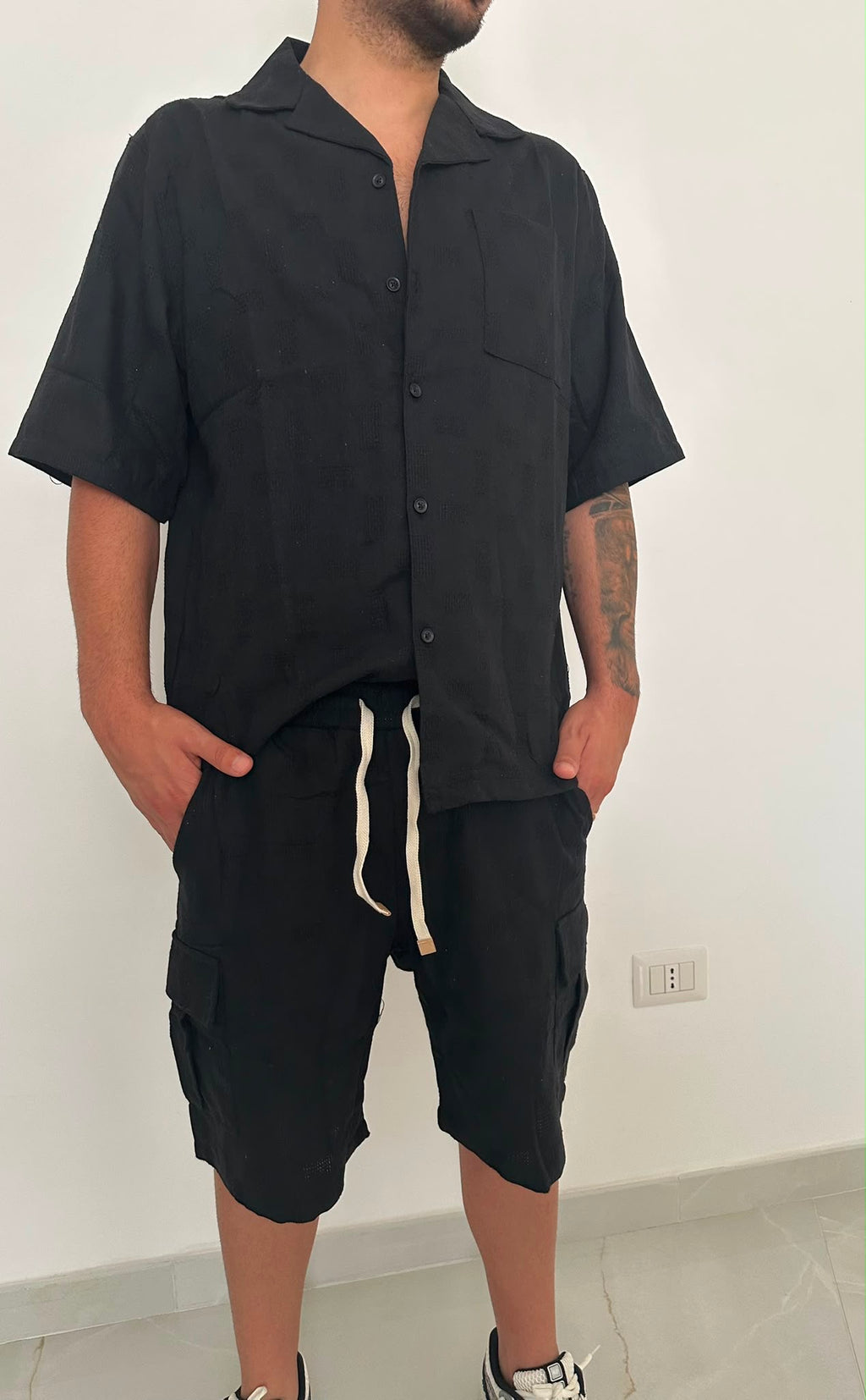 Completo Cargo Oversize Nero