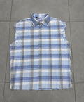 Camicia smanicata a quadri con perline